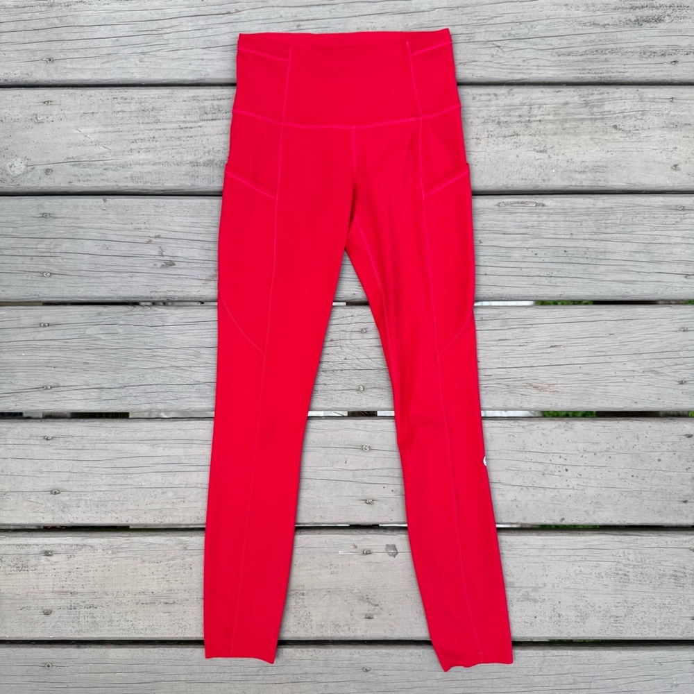Lululemon Fast and Free Tight 28" *Non-Reflective in Dark Red size 2